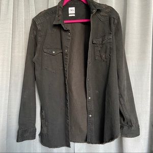 Zara Distressed Denim Long Sleeve